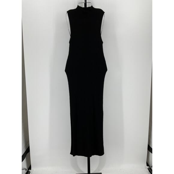 Reformation 'Ida' Black Cashmere Sleeveless Sweater Dress Size L - Picture 2 of 6